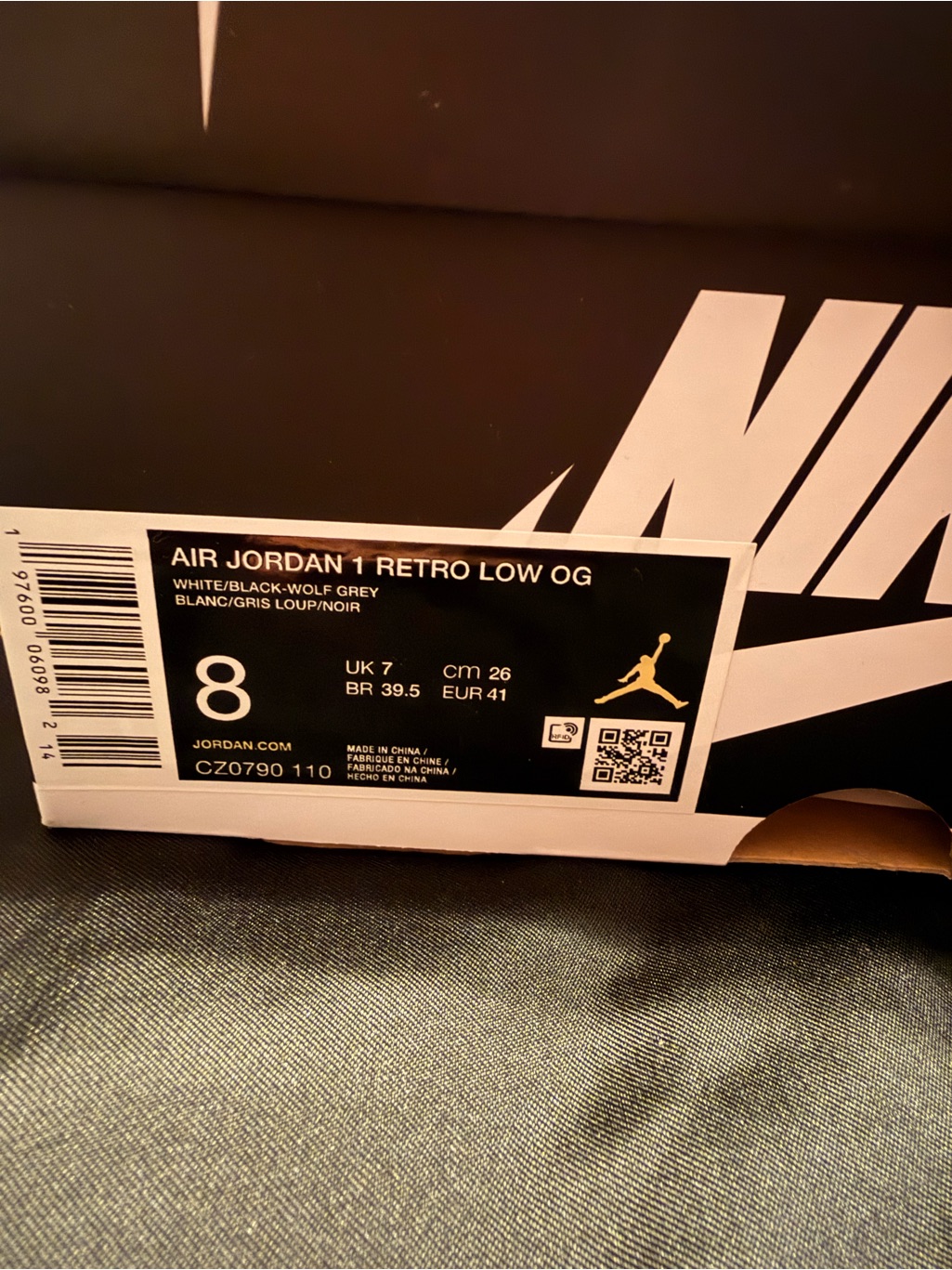 Nike Air Jordan 1 Retro Low Og White / Black / Wolf Grey
